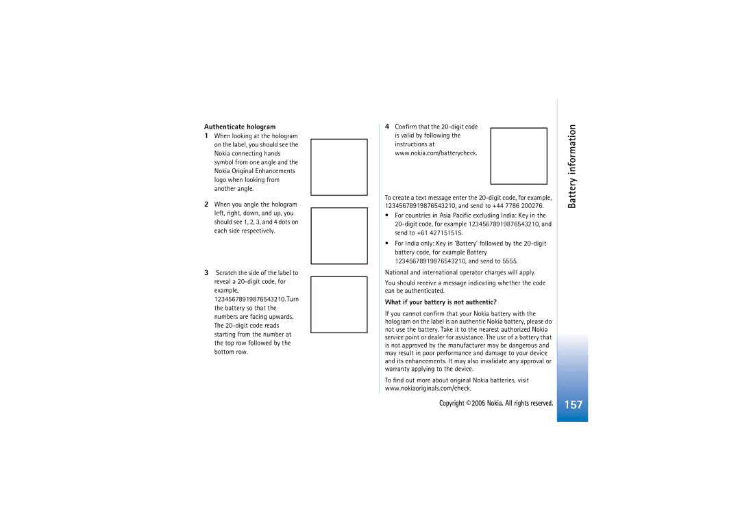 Nokia 7710 manual Authenticate hologram, What if your battery is not authentic? 