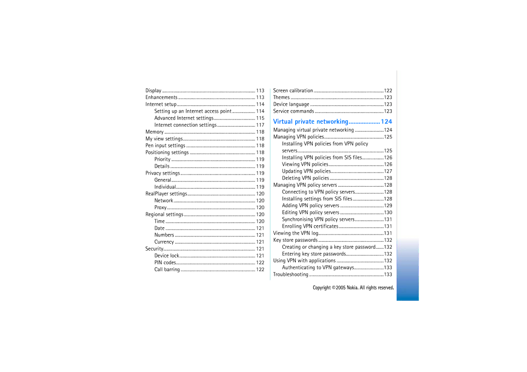 Nokia 7710 manual 113, Setting up an Internet access point 114, 115, 117, 118, 119, 120, 121, 122 