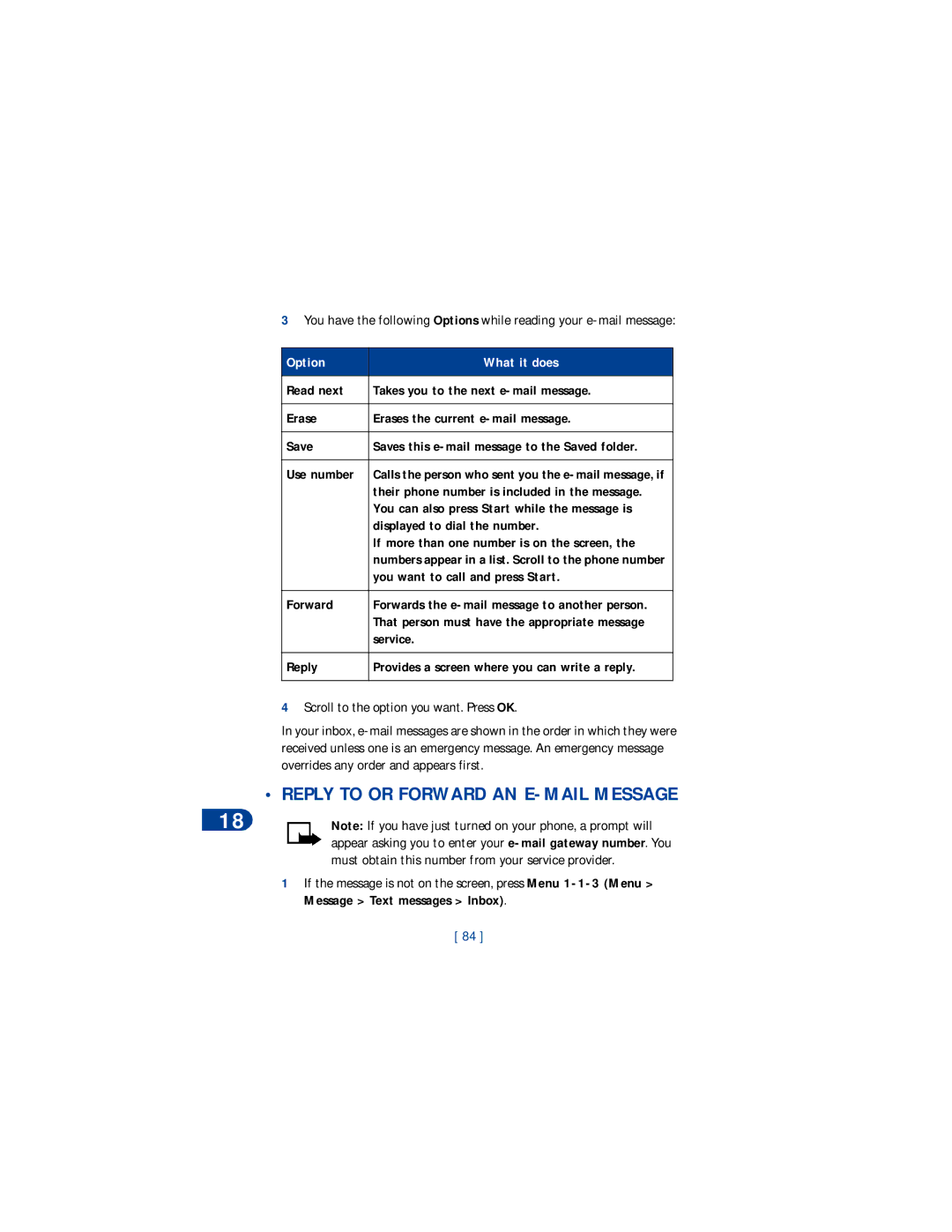 Nokia 8265 warranty Reply to or Forward AN E-MAIL Message 