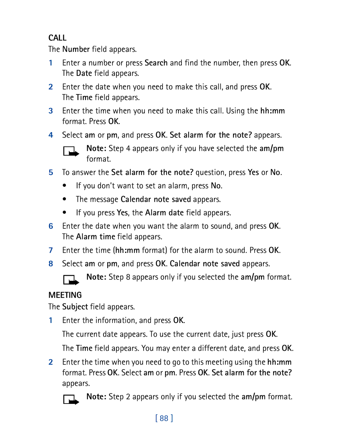 Nokia 8270 warranty Call, Meeting 