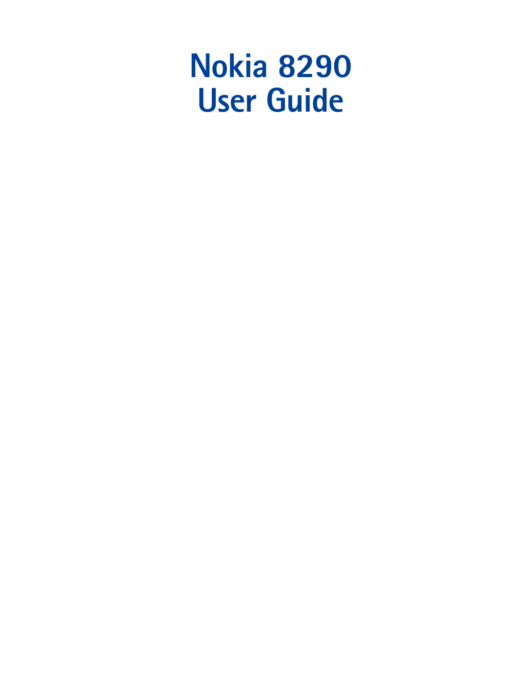 Nokia manual Nokia 8290 User Guide 