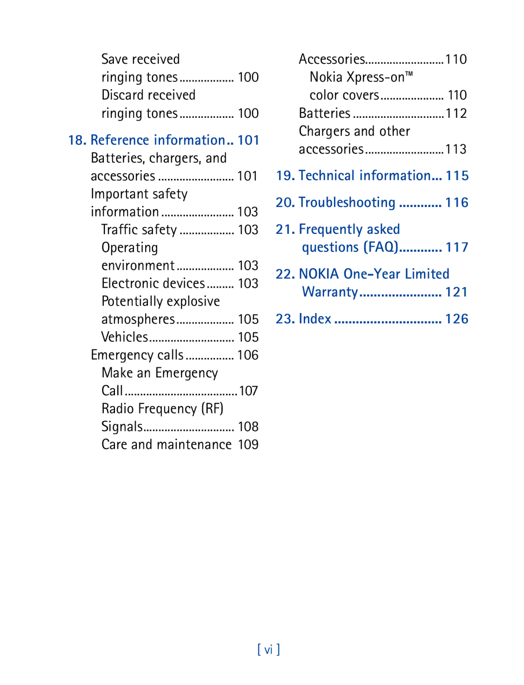 Nokia 8290 manual 126, Radio Frequency RF 