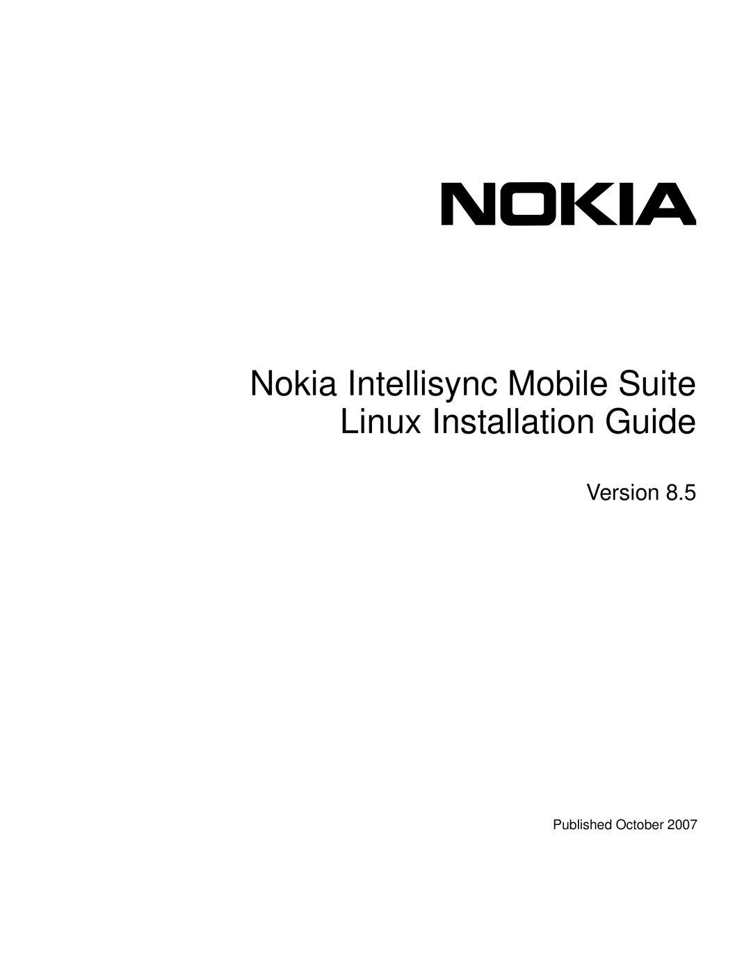 Nokia 8.5 manual Nokia Intellisync Mobile Suite Linux Installation Guide 