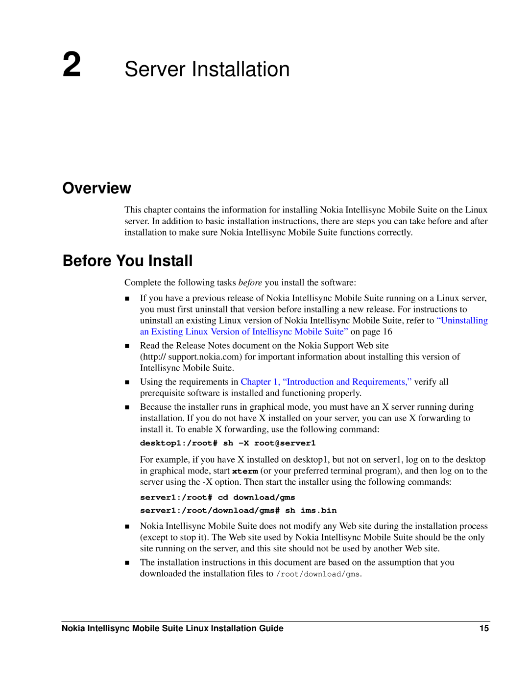 Nokia 8.5 manual Server Installation, Before You Install 