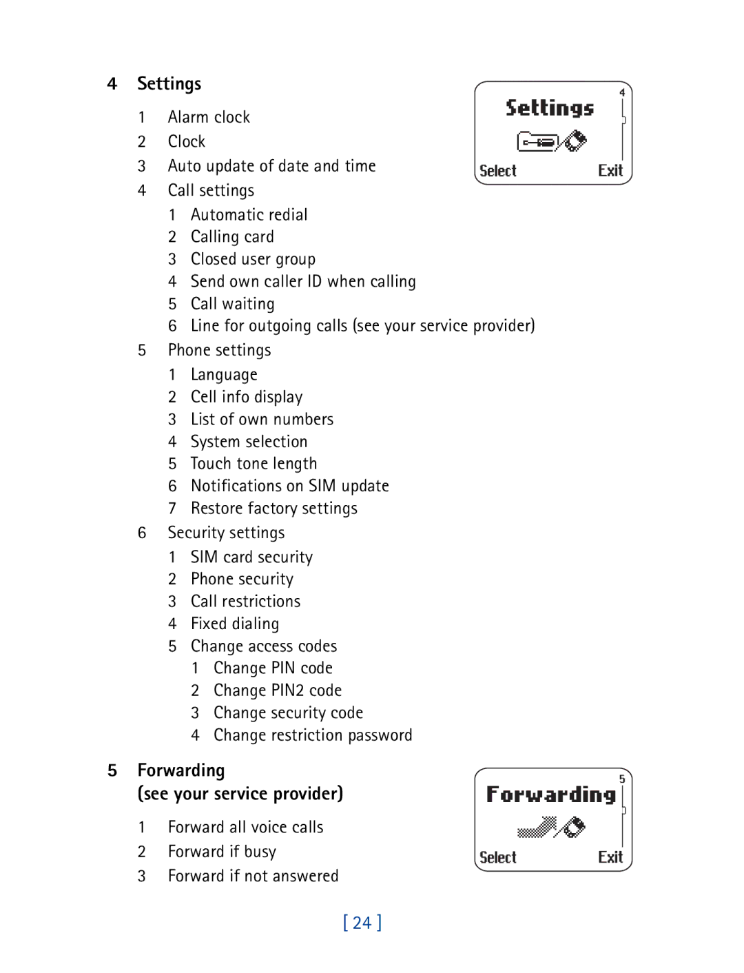 Nokia 8850 owner manual Settings, Forwarding See your service provider 