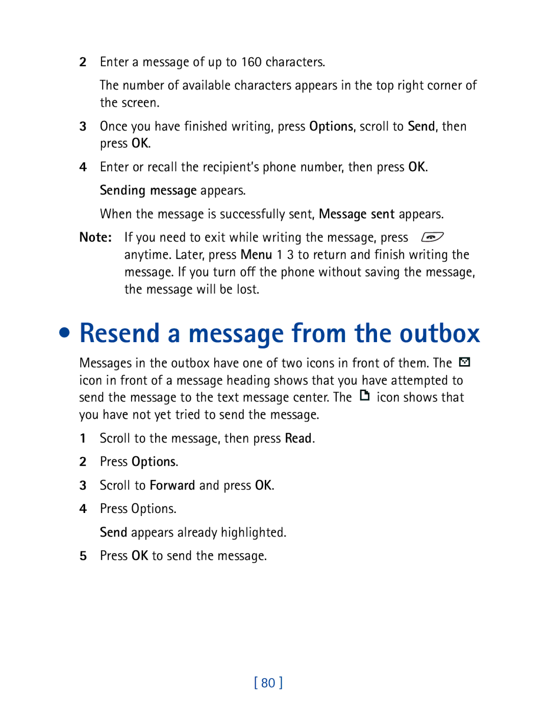 Nokia 8850 owner manual Resend a message from the outbox 