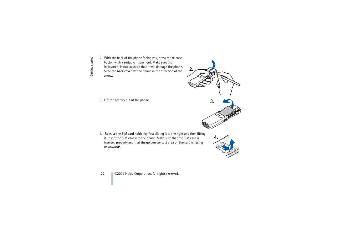 Nokia 8910 manual Getting started 