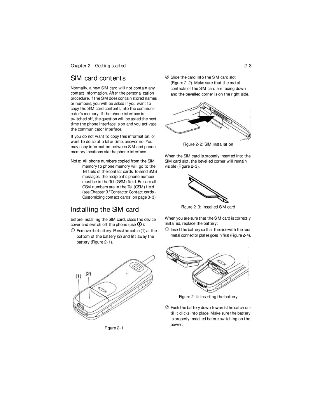 Nokia 9000i owner manual SIM card contents, Installing the SIM card 