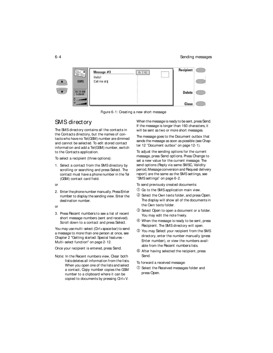 Nokia 9000i owner manual SMS directory, Sending messages 