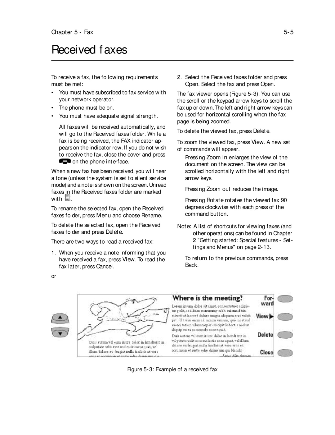 Nokia 9000il owner manual Received faxes, There are two ways to read a received fax 