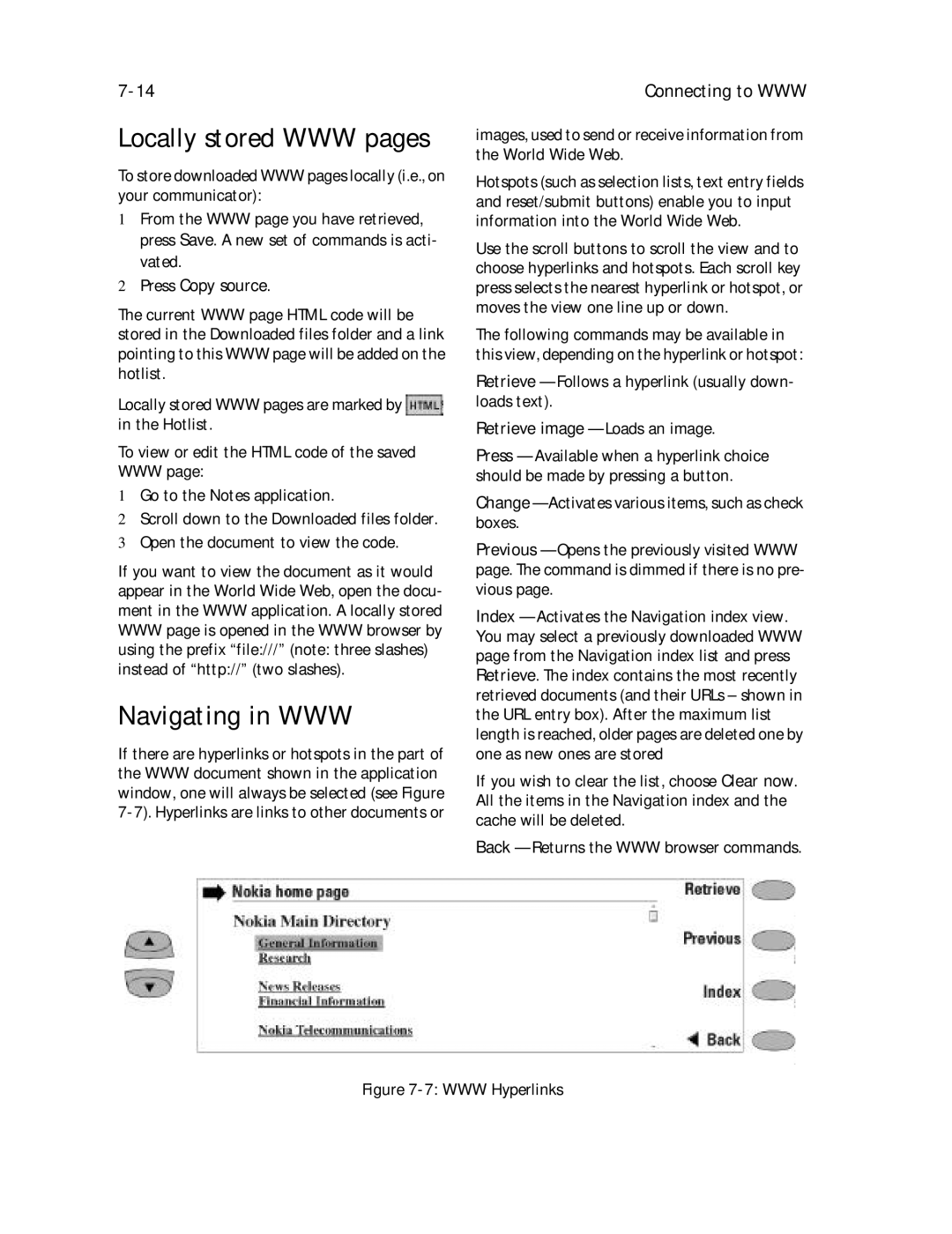 Nokia 9000il owner manual Navigating in WWW, Connecting to WWW, Press Copy source, Open the document to view the code 