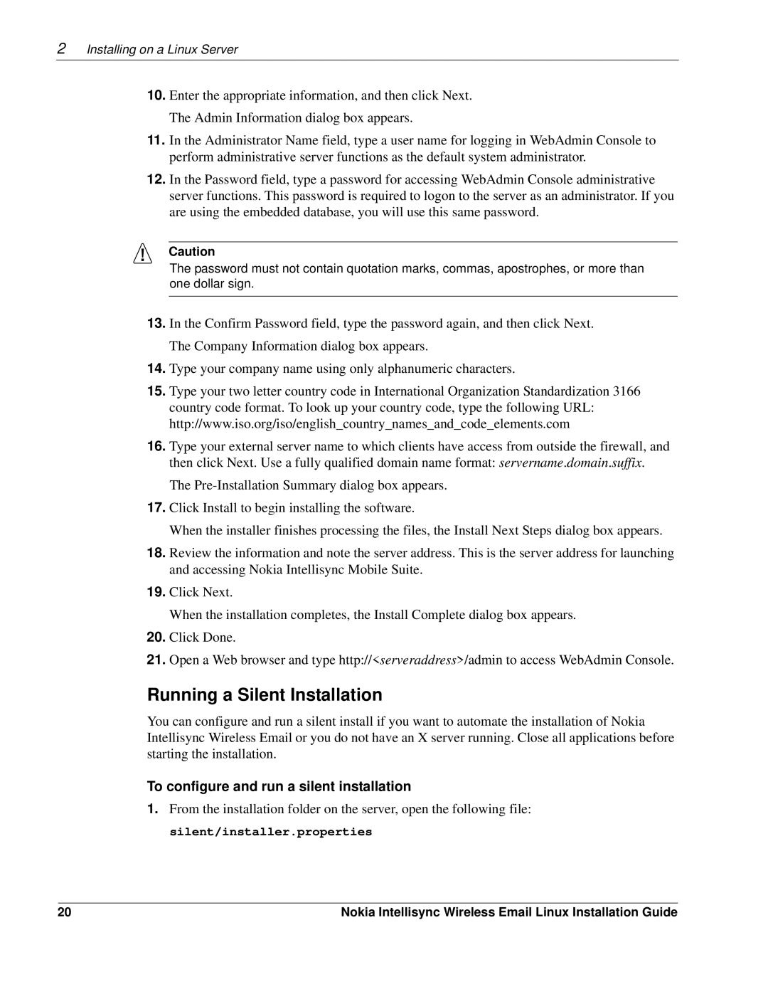 Nokia 9.2 manual Running a Silent Installation, To configure and run a silent installation 