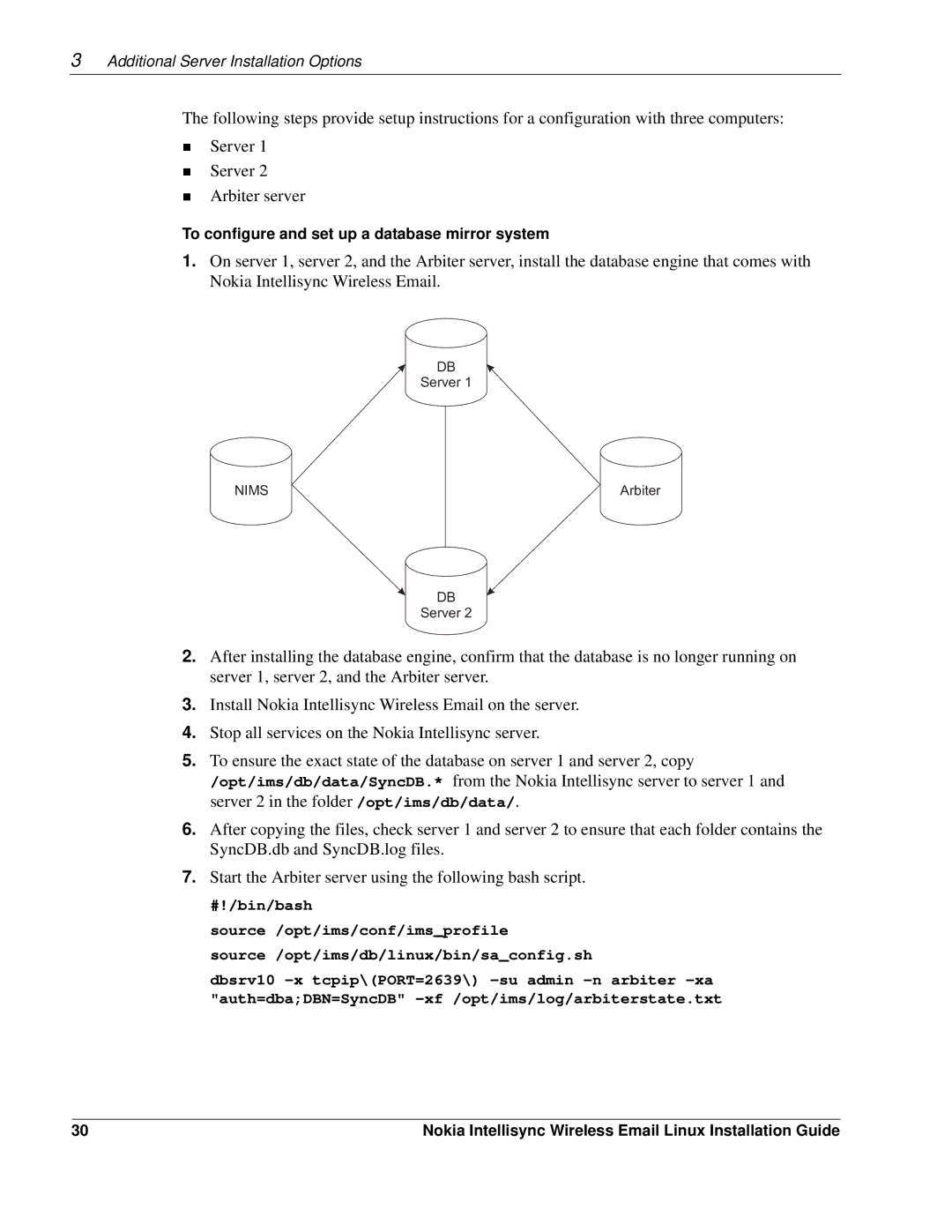 Nokia 9.2 manual To configure and set up a database mirror system 