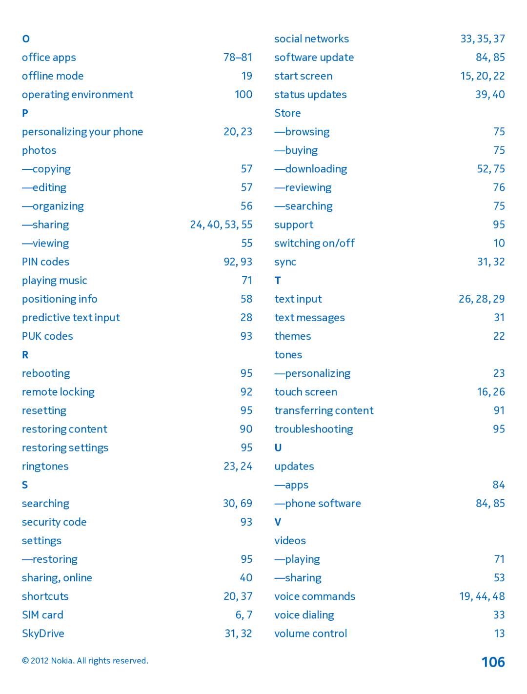 Nokia 920 manual 106 