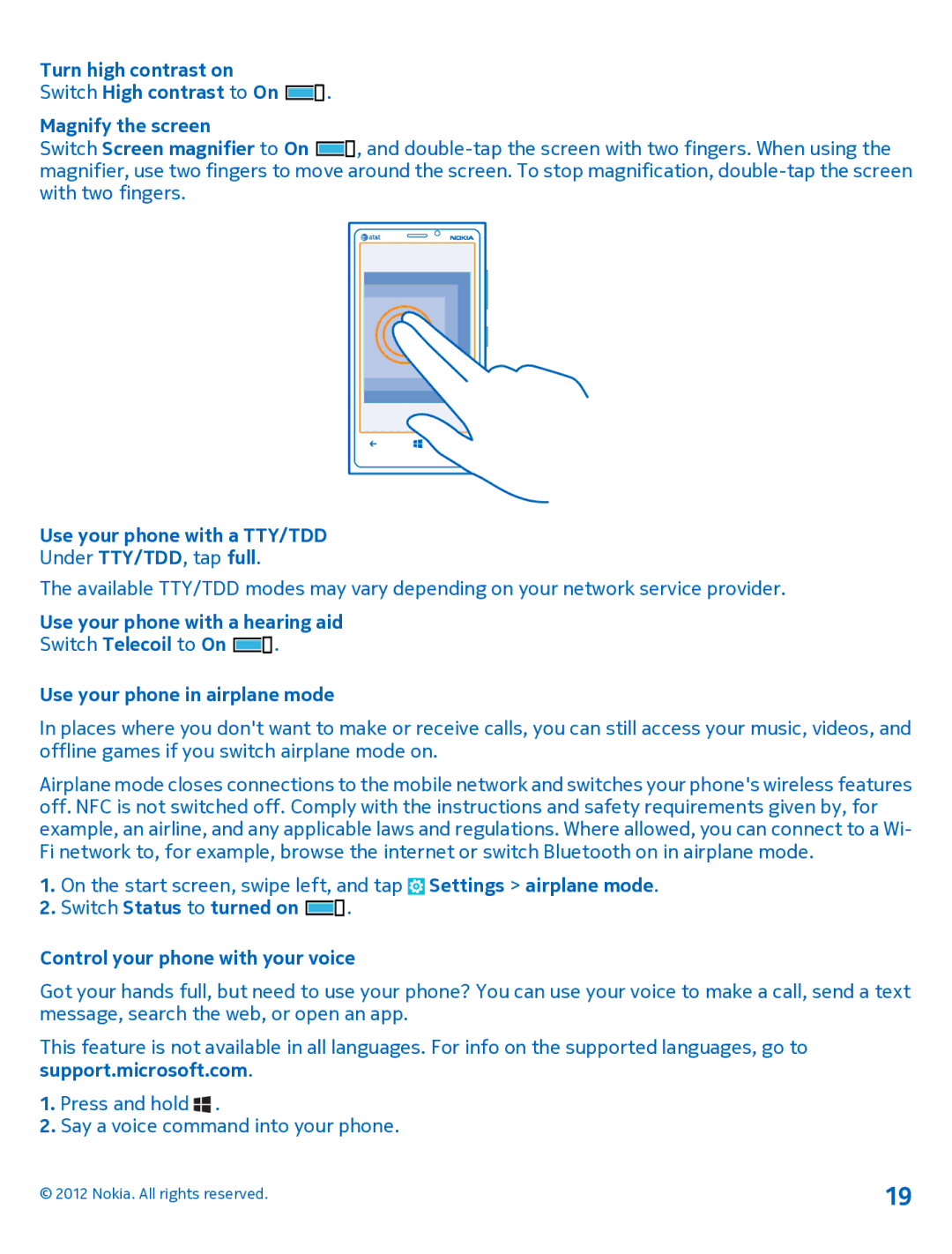 Nokia 920 manual Use your phone with a TTY/TDD 