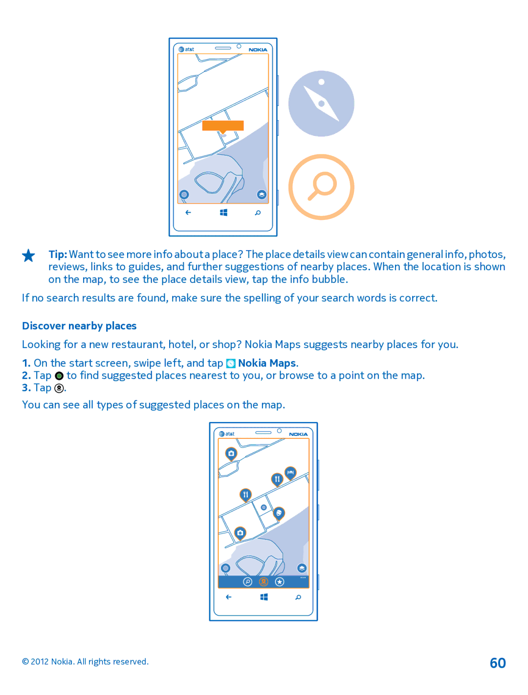 Nokia 920 manual Discover nearby places 