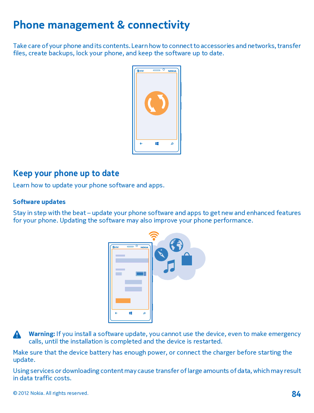 Nokia 920 manual Phone management & connectivity, Keep your phone up to date, Software updates 