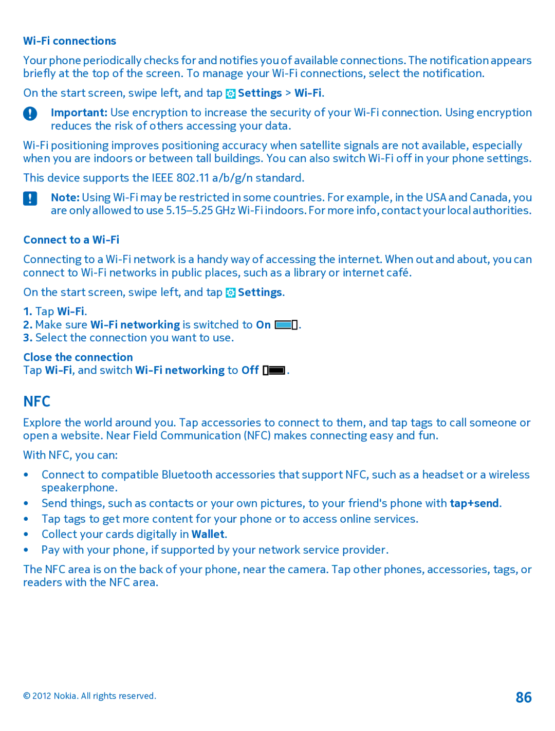 Nokia 920 manual Wi-Fi connections, Connect to a Wi-Fi 