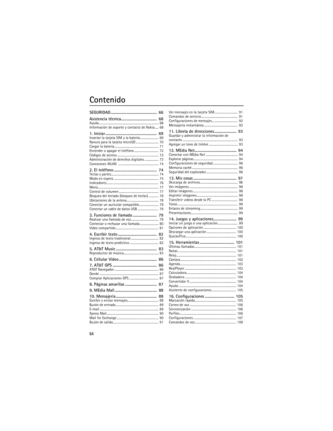 Nokia 9210644 manual Contenido, Seguridad 