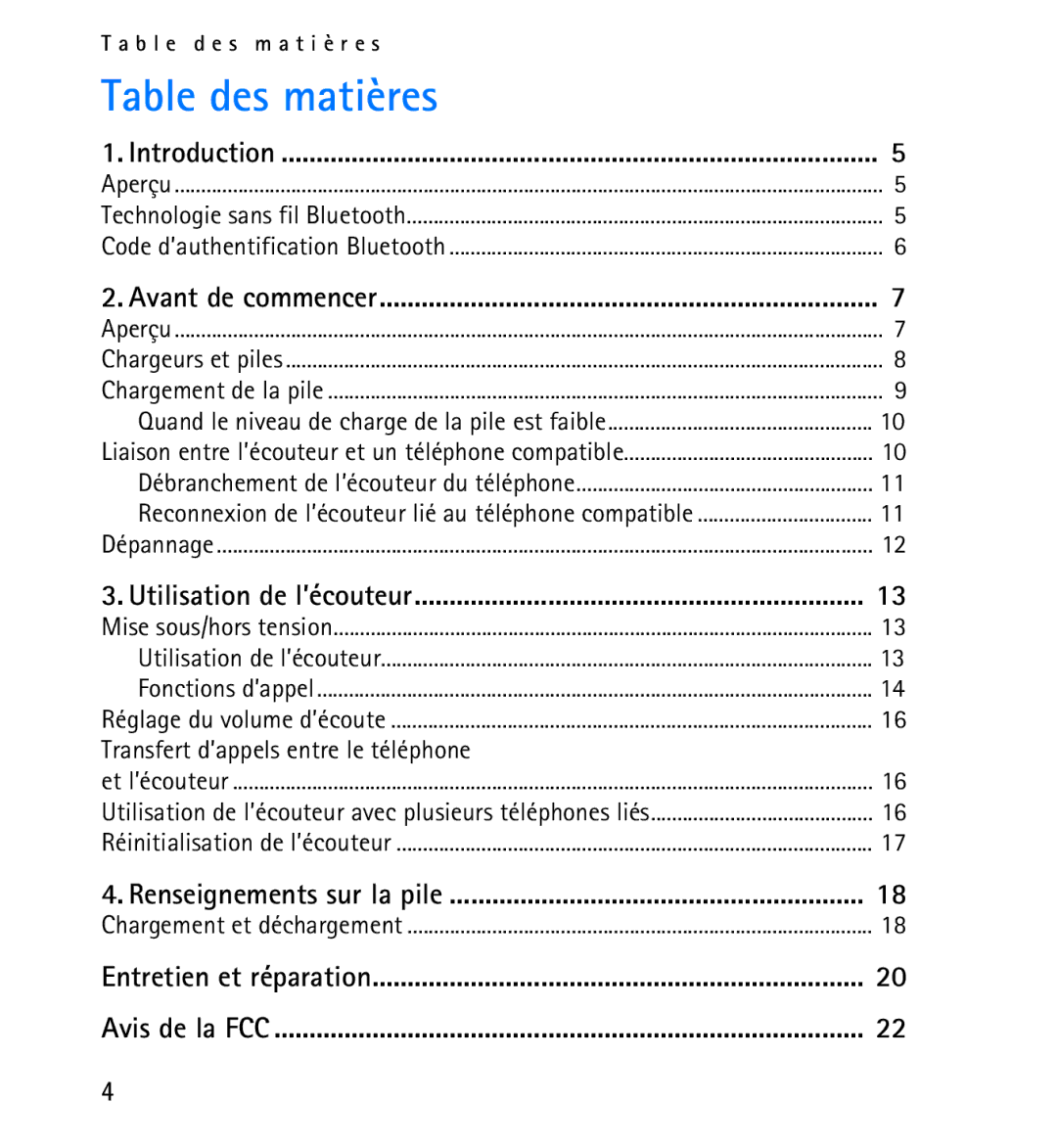 Nokia 9232254 manual Table des matières 