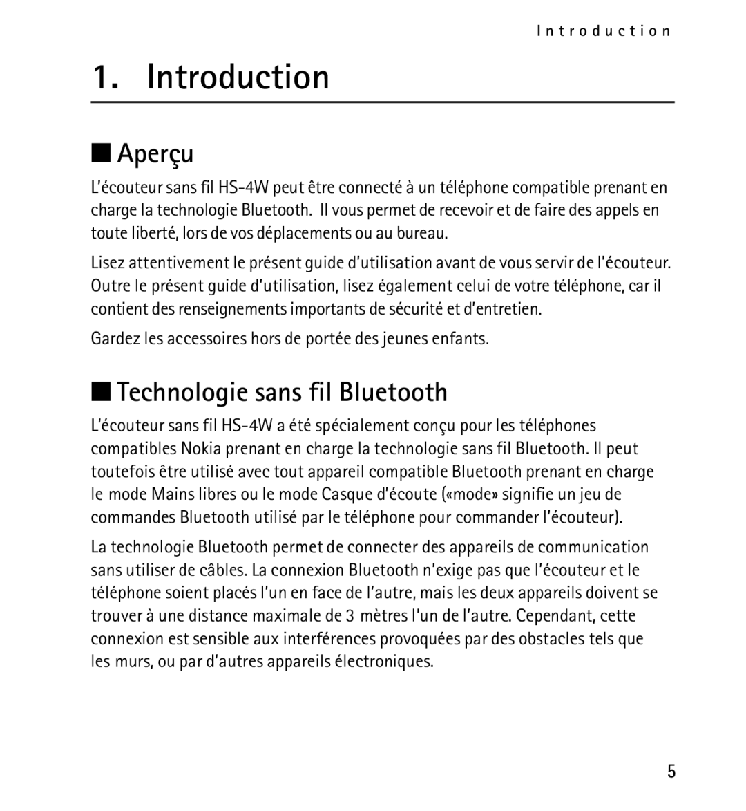 Nokia 9232254 manual Aperçu, Technologie sans fil Bluetooth 