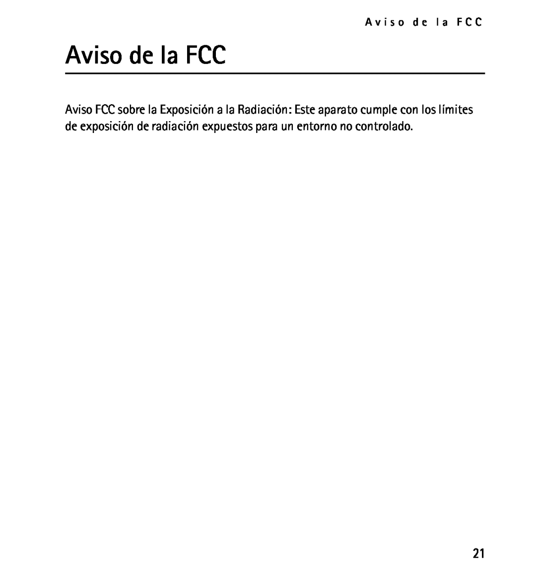 Nokia 9232254 manual Aviso de la FCC, A v i s o d e l a F C C 