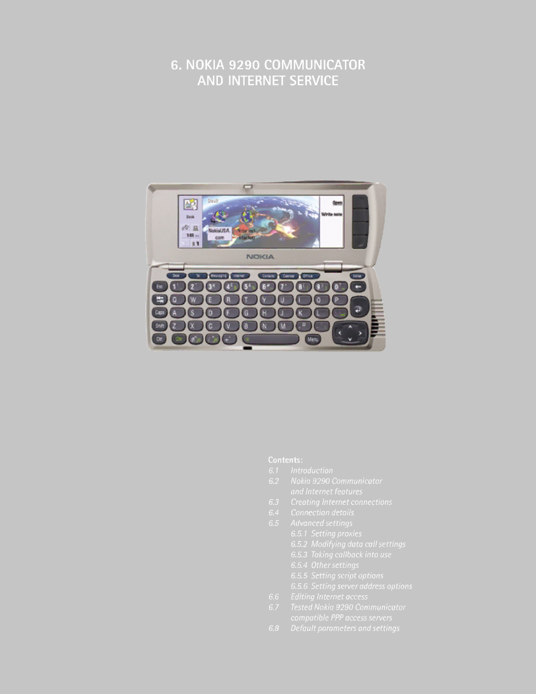 Nokia manual Nokia 9290 Communicator and Internet Service 