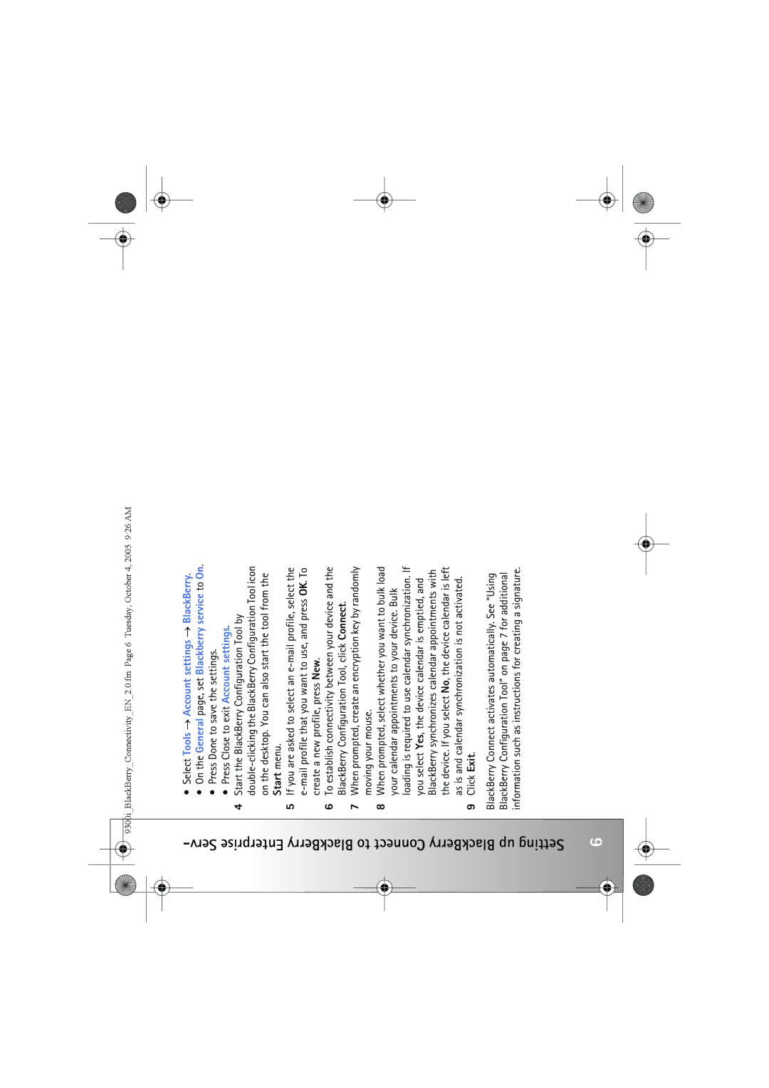 Nokia 9300i manual Setting up BlackBerry Connect to BlackBerry Enterprise Serv, Click Exit 