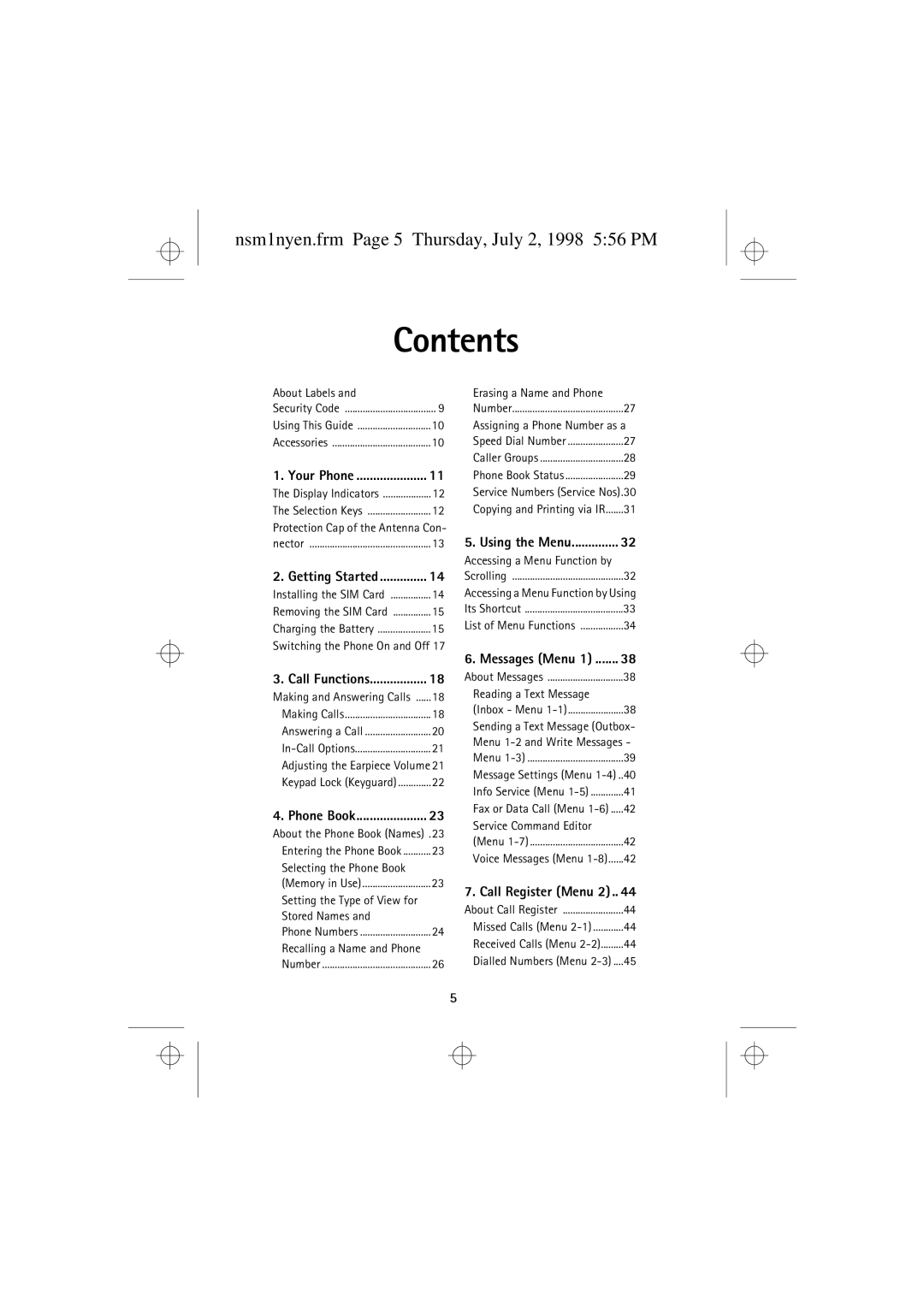 Nokia 9351609 manual Contents 