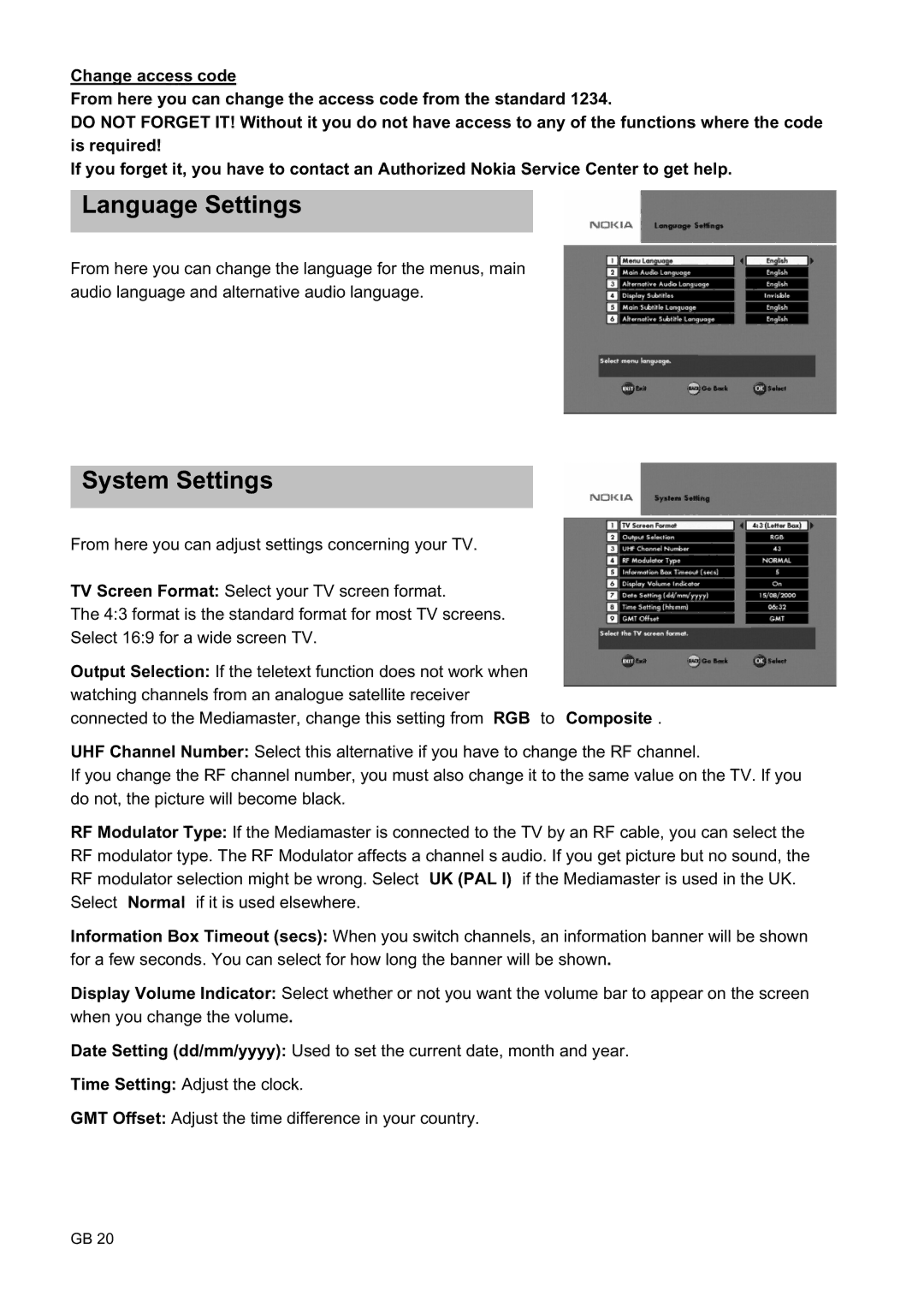 Nokia 9450 S owner manual Language Settings, System Settings 