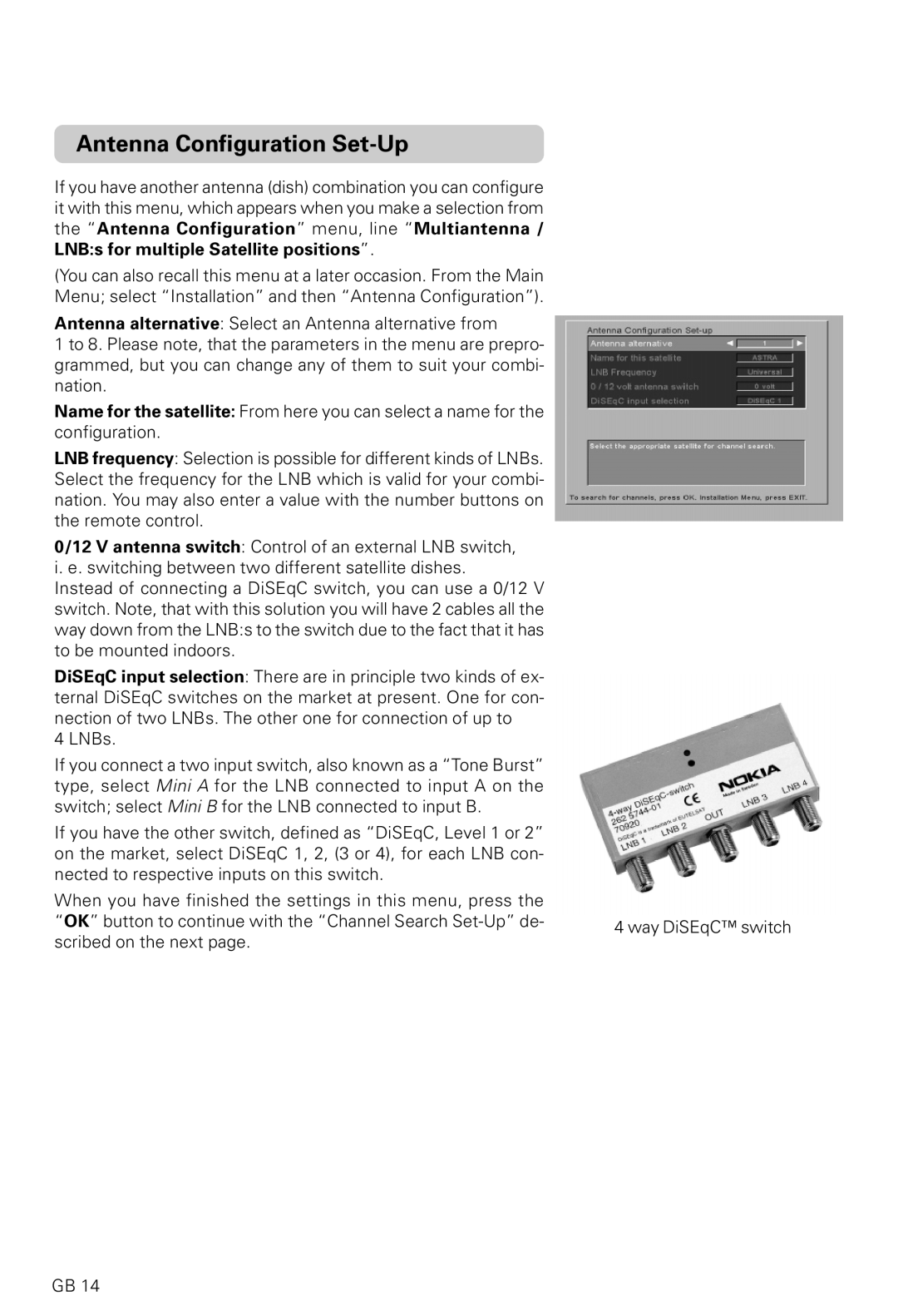 Nokia 9600S, 9200S owner manual Antenna Configuration Set-Up 