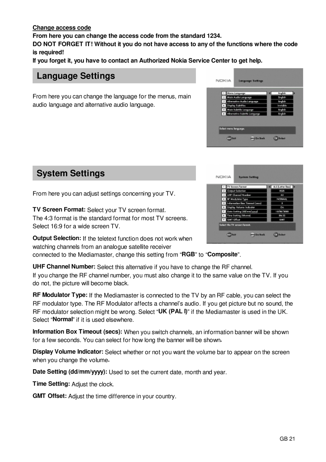 Nokia 9650S owner manual Language Settings, System Settings 