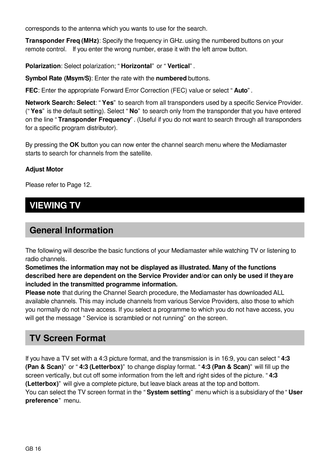 Nokia 9660S owner manual Viewing TV, General Information, TV Screen Format 