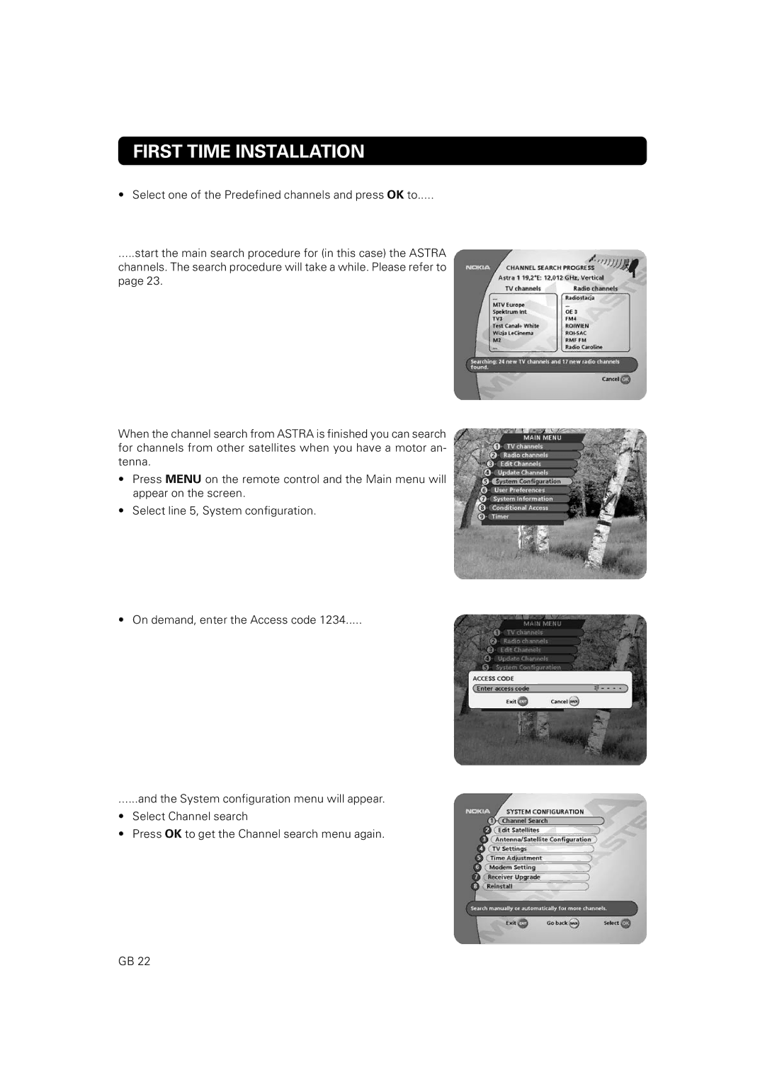 Nokia 9802 S owner manual First Time Installation 