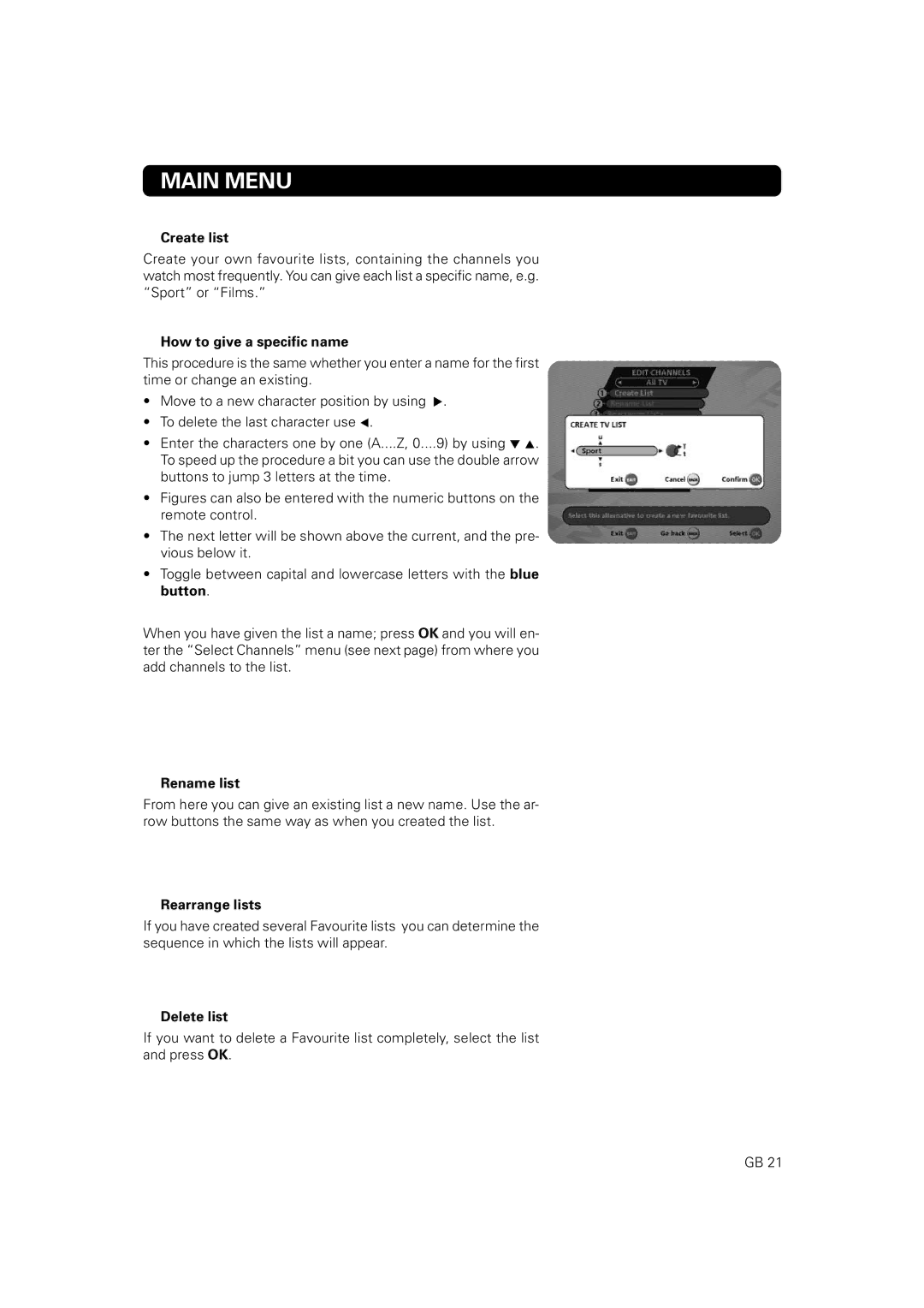 Nokia 9828 owner manual Create list, How to give a specific name, Rename list, Rearrange lists, Delete list 