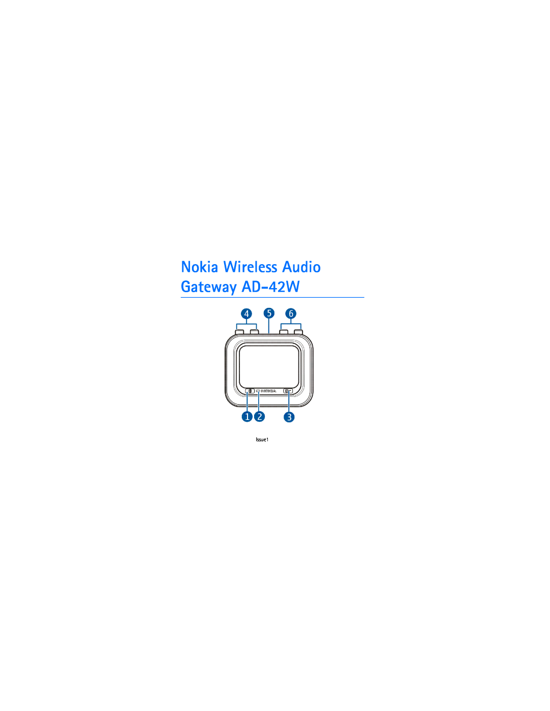 Nokia manual Nokia Wireless Audio Gateway AD-42W, Issue1 