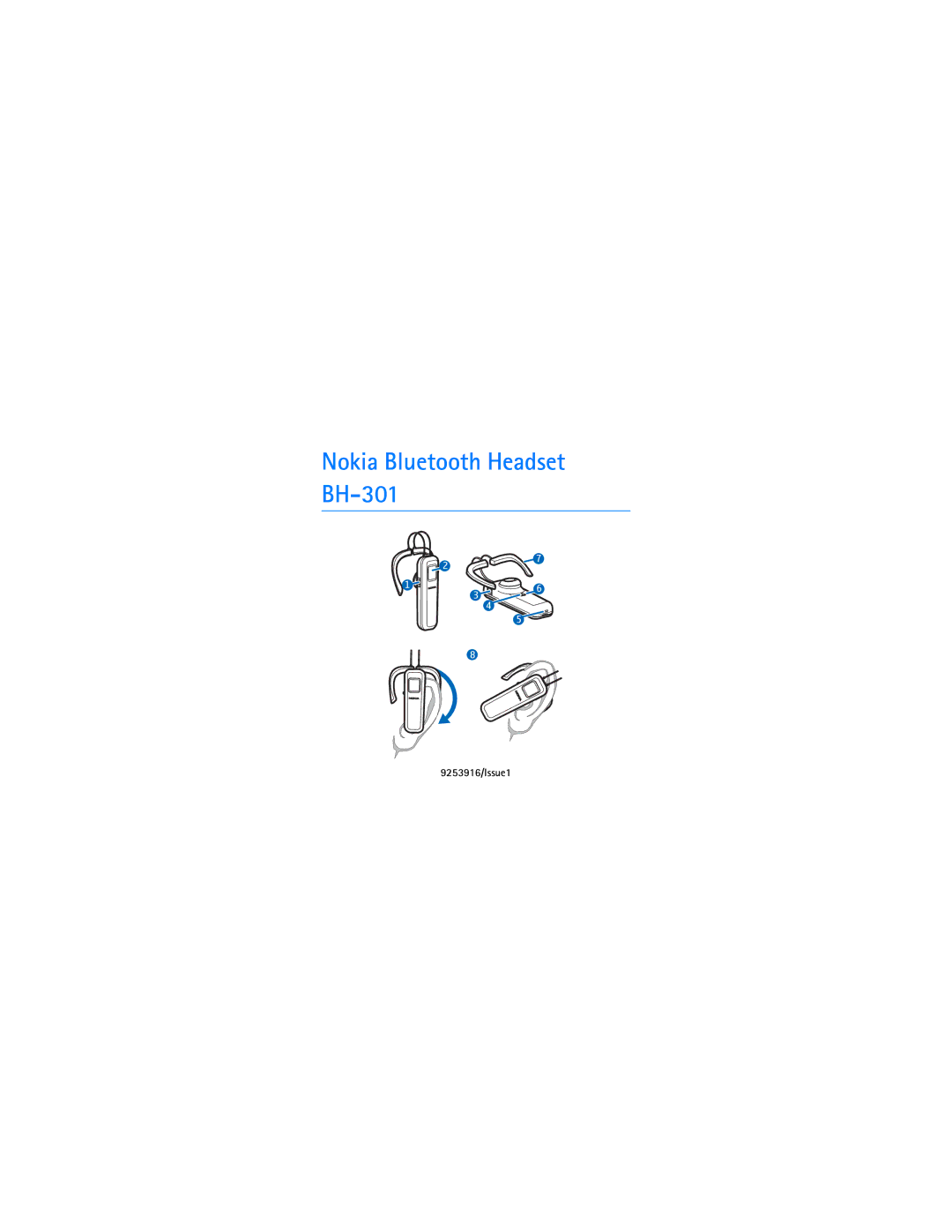 Nokia manual Nokia Bluetooth Headset BH-301 