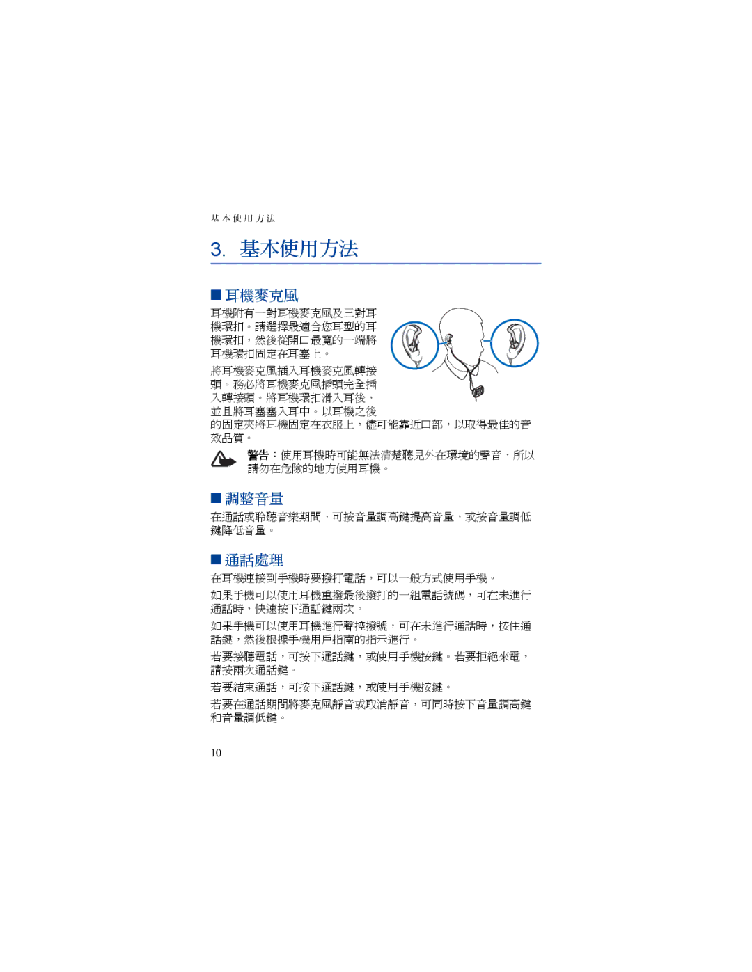 Nokia BH-500 manual 基本使用方法 