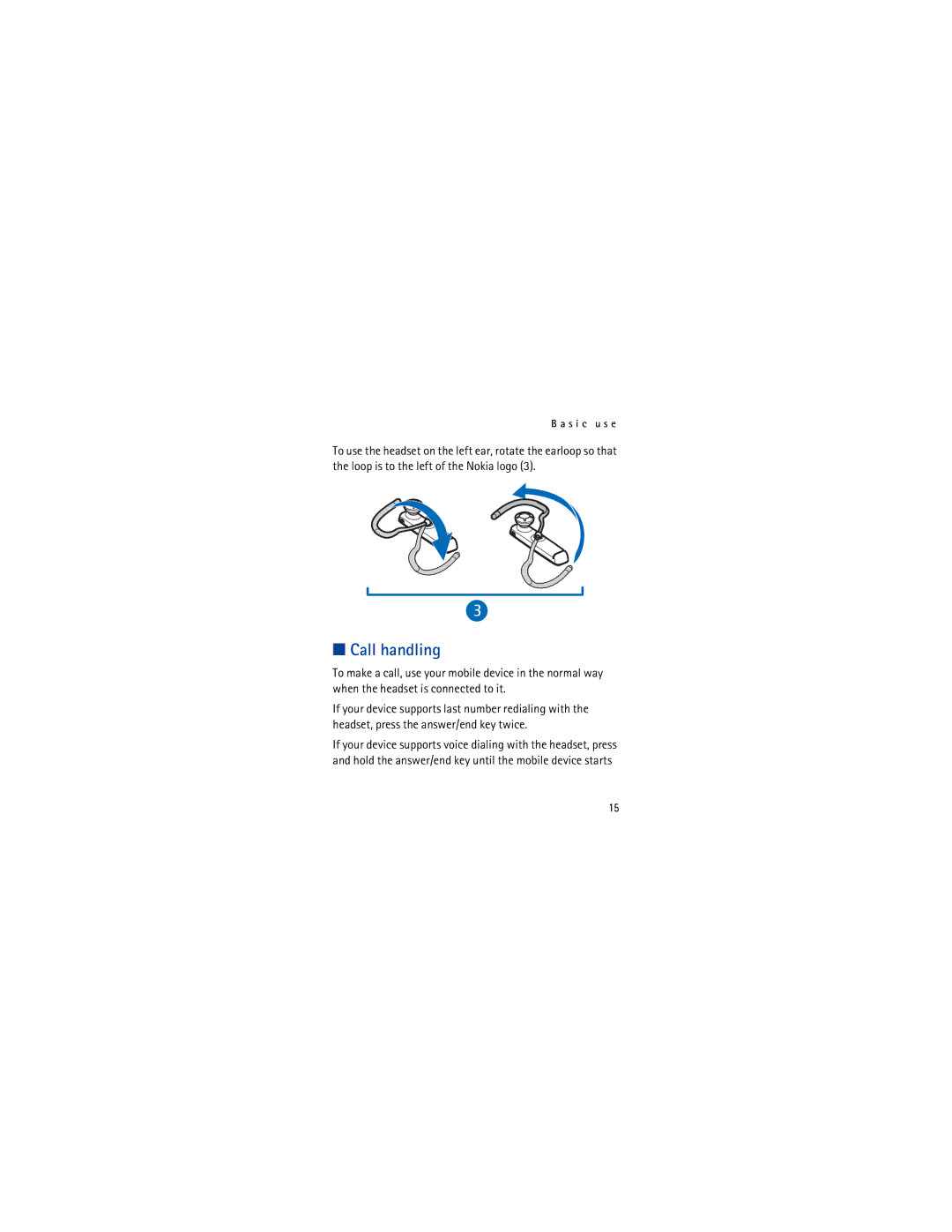 Nokia BH-602 manual Call handling 