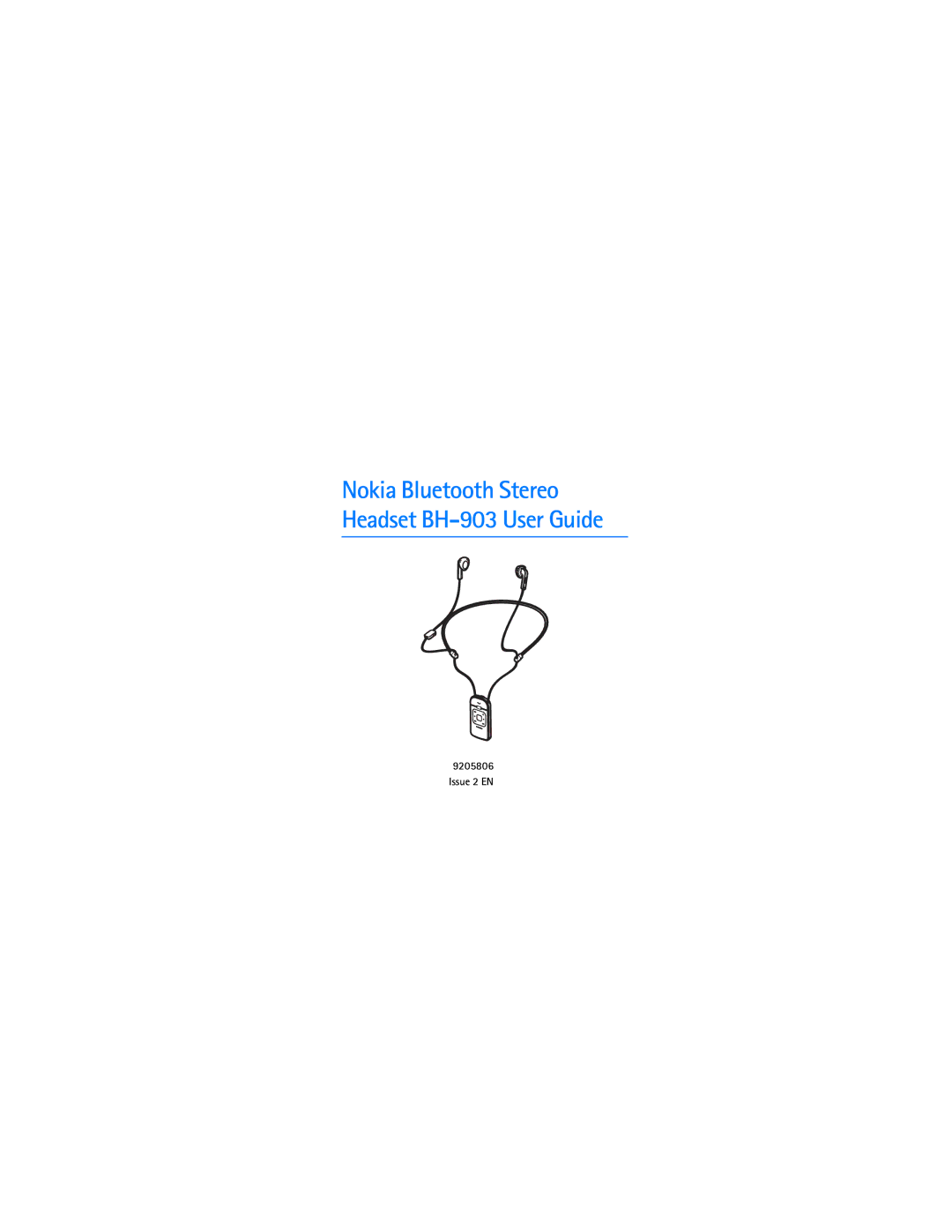 Nokia manual Nokia Bluetooth Stereo Headset BH-903 User Guide, Issue 2 EN 