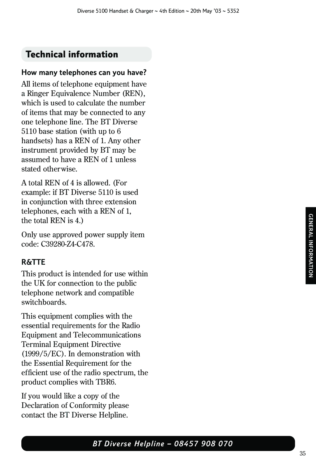 Nokia BT DIVERSE 5100 manual Technical information, How many telephones can you have? 