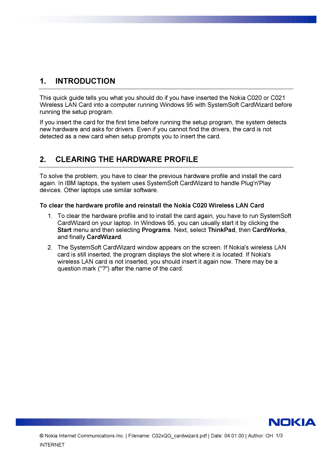 Nokia C021, C020 manual Introduction 