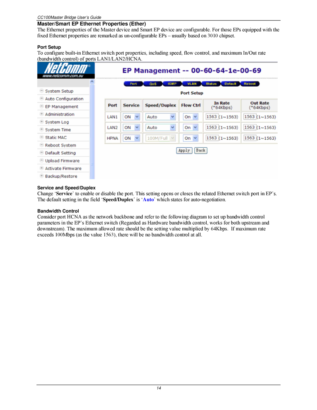 Nokia CC100 manual Master/Smart EP Ethernet Properties Ether 