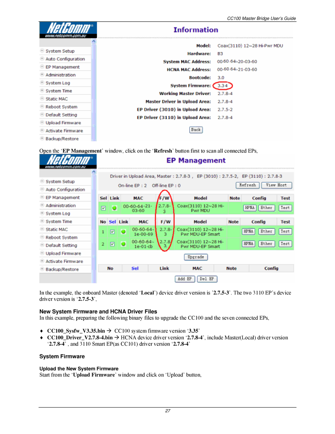 Nokia CC100 manual New System Firmware and Hcna Driver Files 