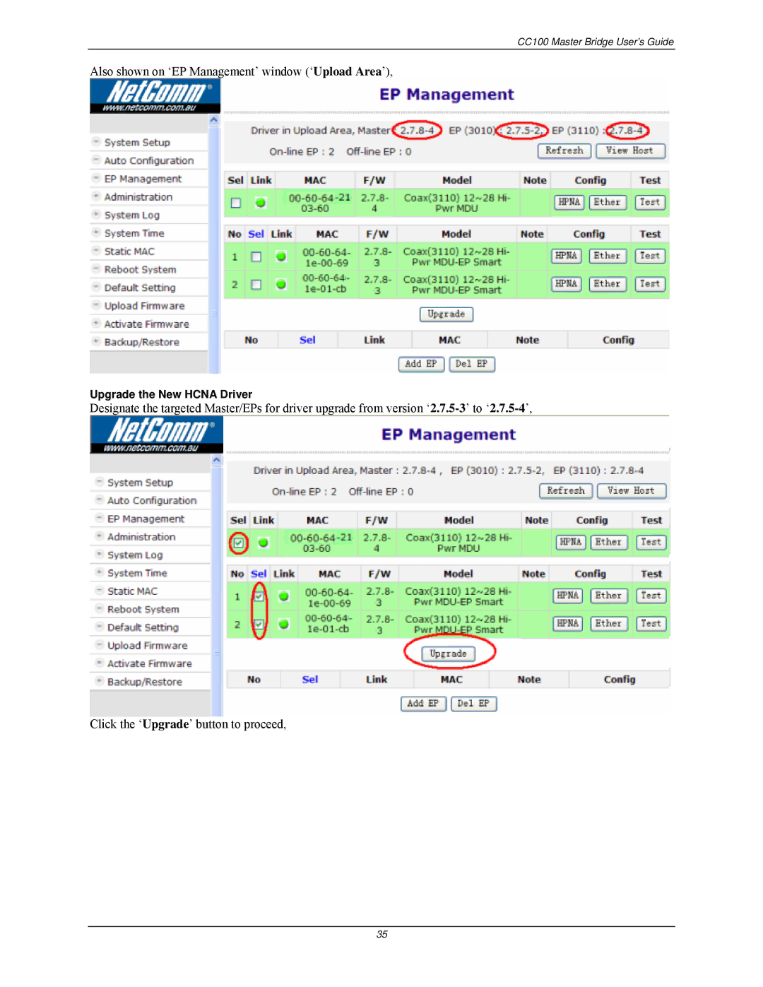 Nokia CC100 manual Also shown on ‘EP Management’ window ‘Upload Area’ 