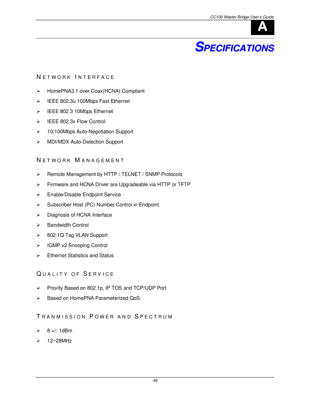 Nokia CC100 manual Specifications 