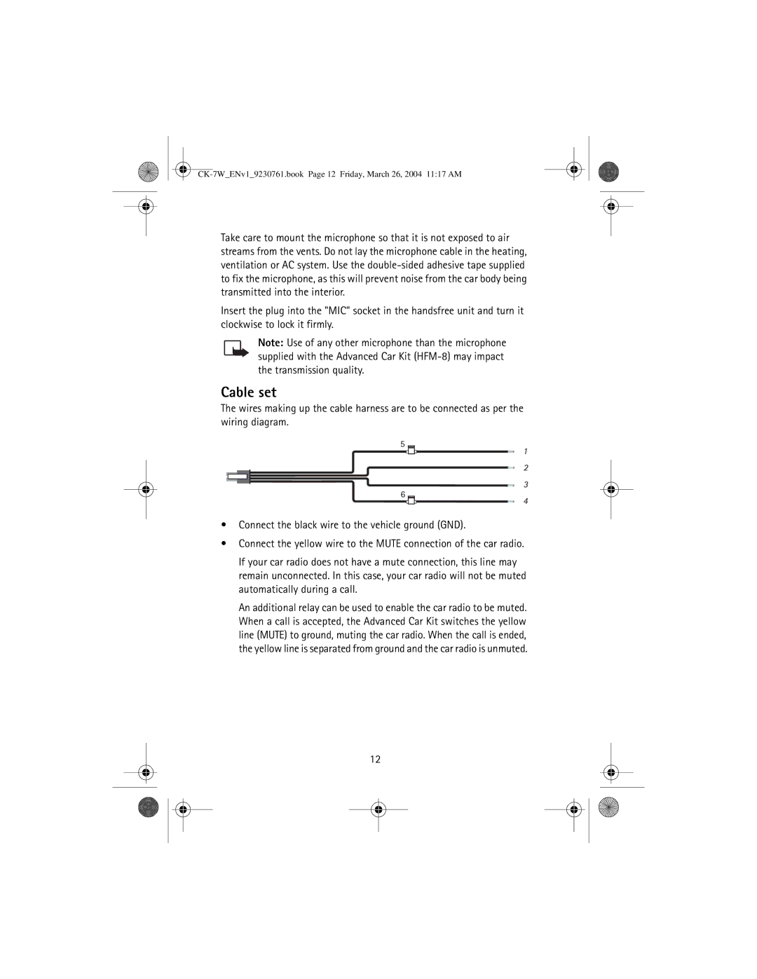 Nokia CK-7W manual Cable set 