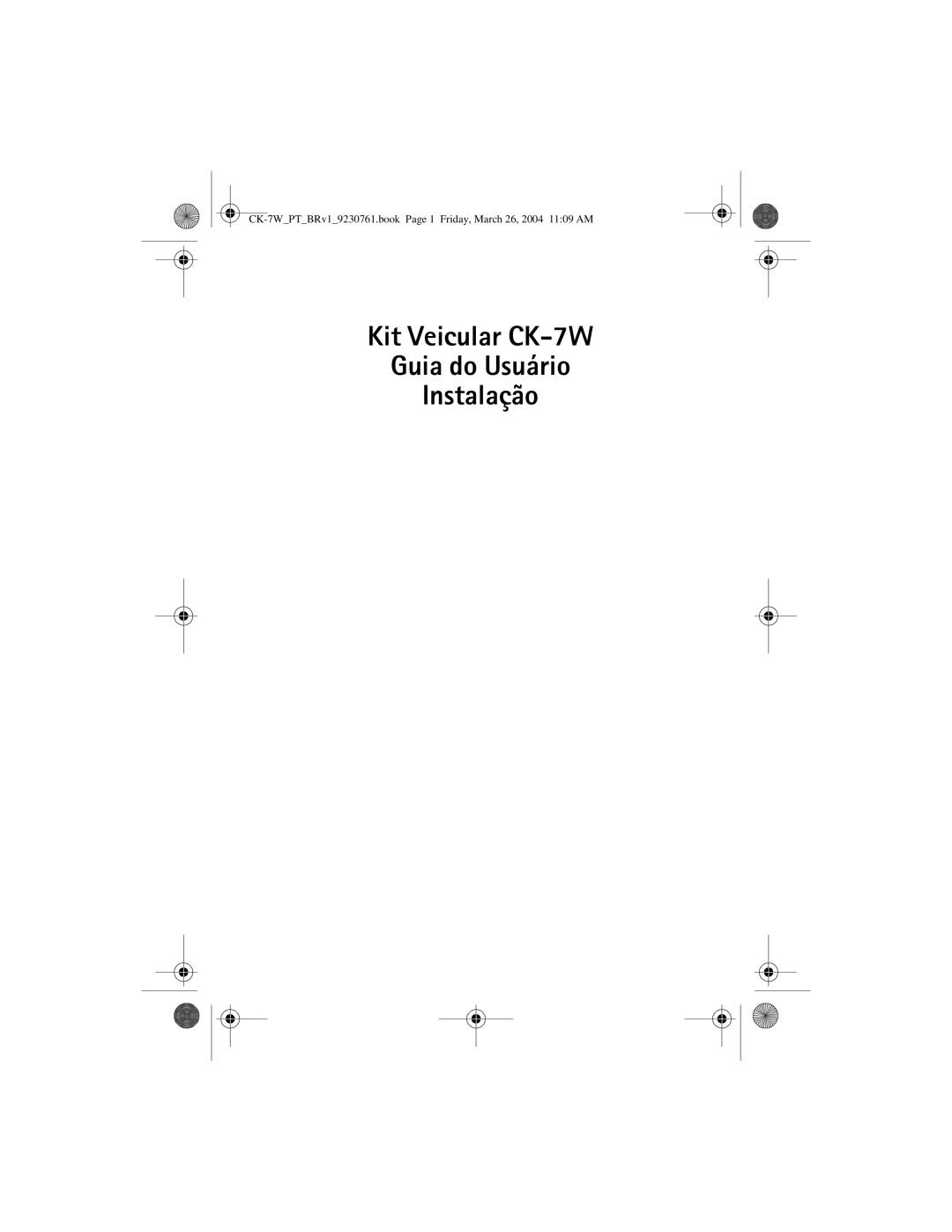 Nokia manual Kit Veicular CK-7W Guia do Usuário Instalação 