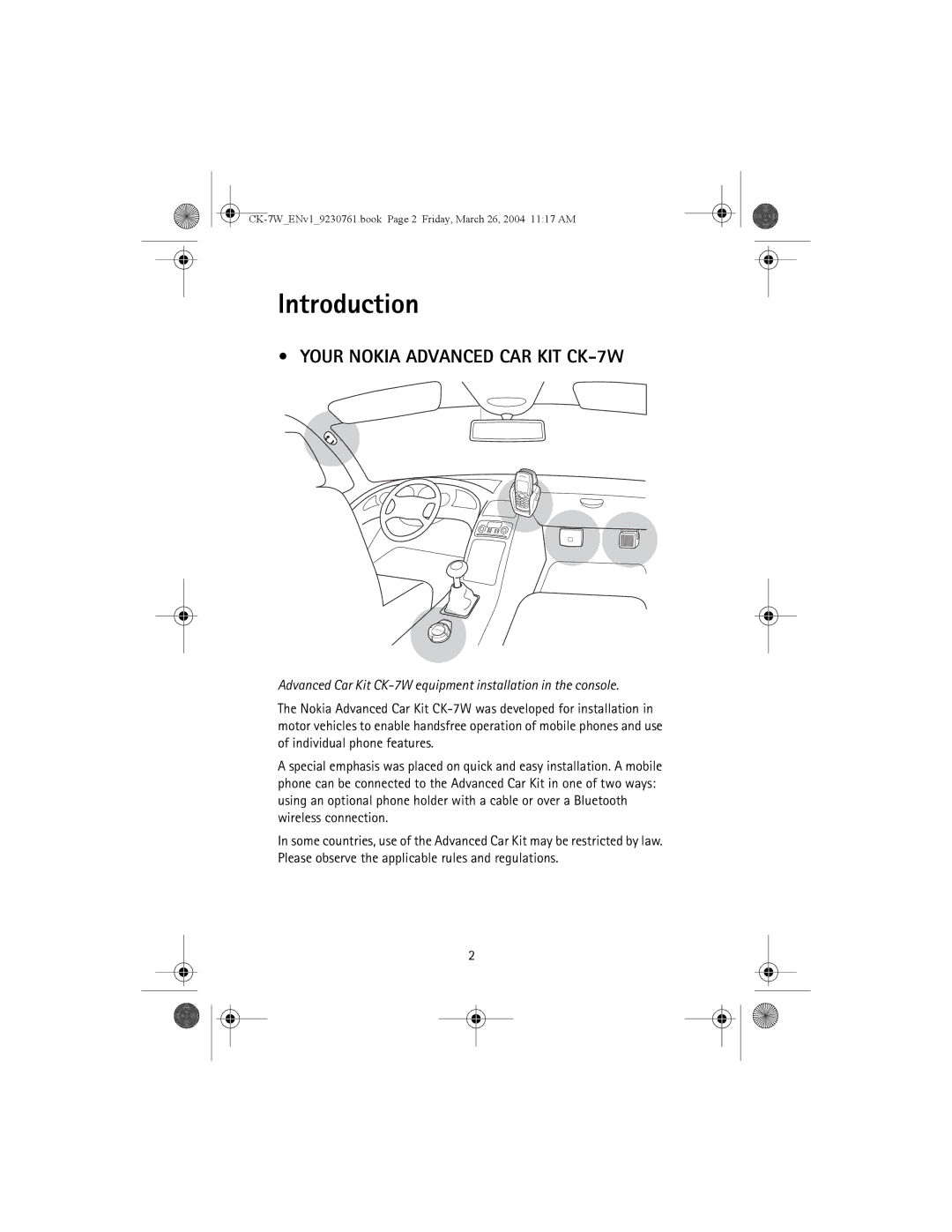 Nokia manual Introduction, Your Nokia Advanced CAR KIT CK-7W 