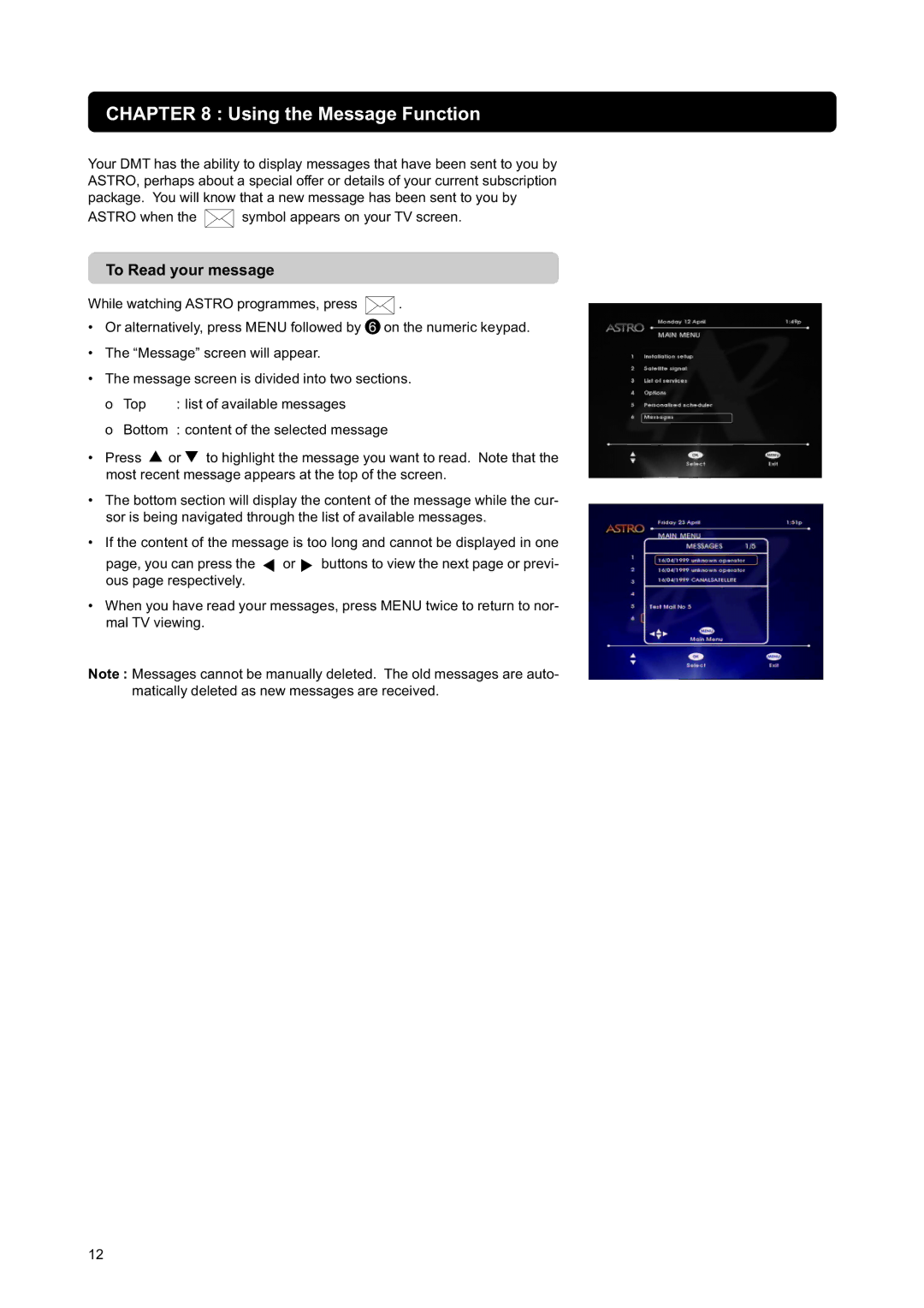 Nokia DIGITAL MULTIMEDIA TERMINAL owner manual Using the Message Function, To Read your message 